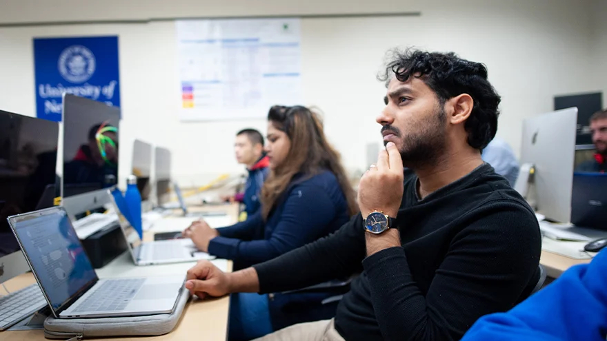 Students at computers